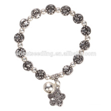 fashion accessories flower small bell silver 2016 popular beaded chain friendship bracelets